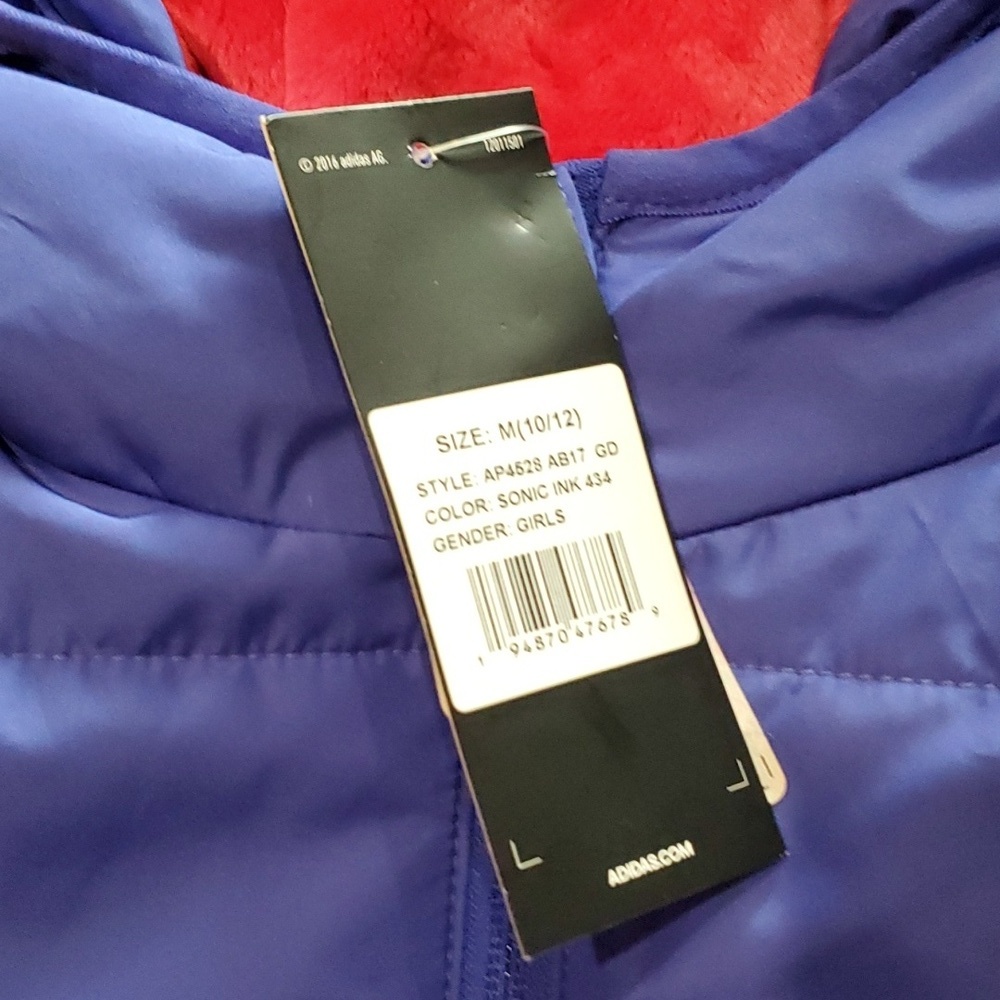 Adidas Puffer Jacket Size Medium 10/12 - Picture 4 of 6